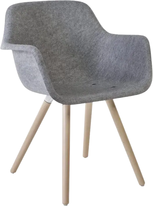 Felt Tub Chair Wood Leg