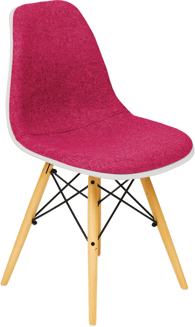 Eiffel Chair - Wooden Legs Padded Wool Seat