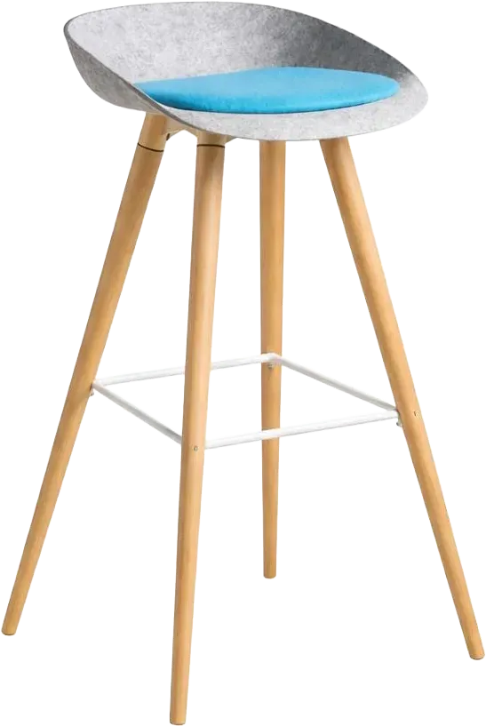 Felt Stool Wood Leg