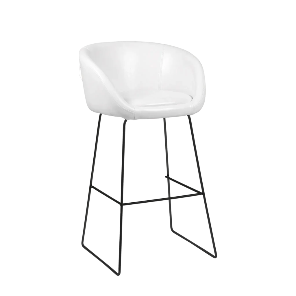 Windsor Stool - Black Skid Legs, Vinyl Seat