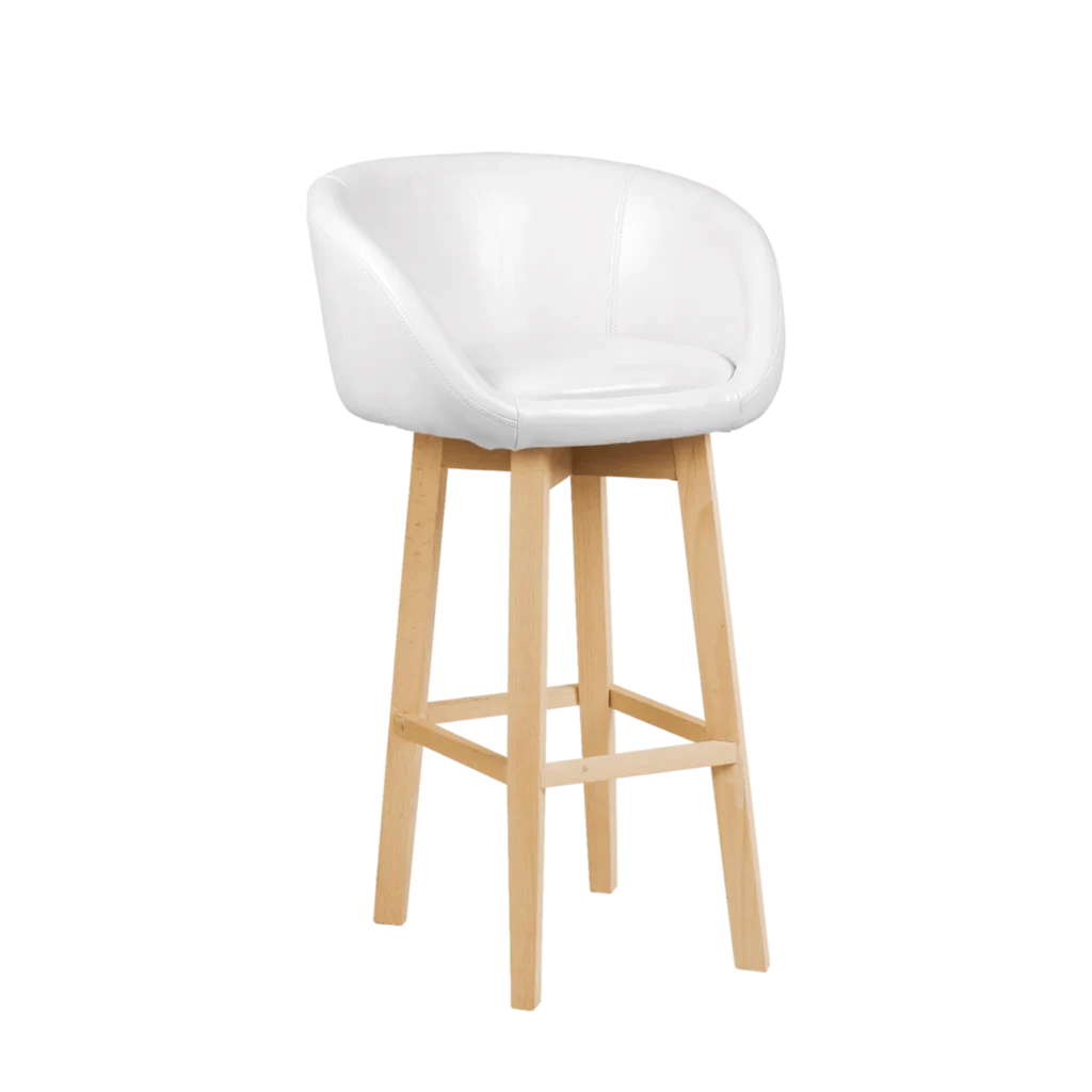 Windsor Stool - Wooden Legs, Vinyl Seat