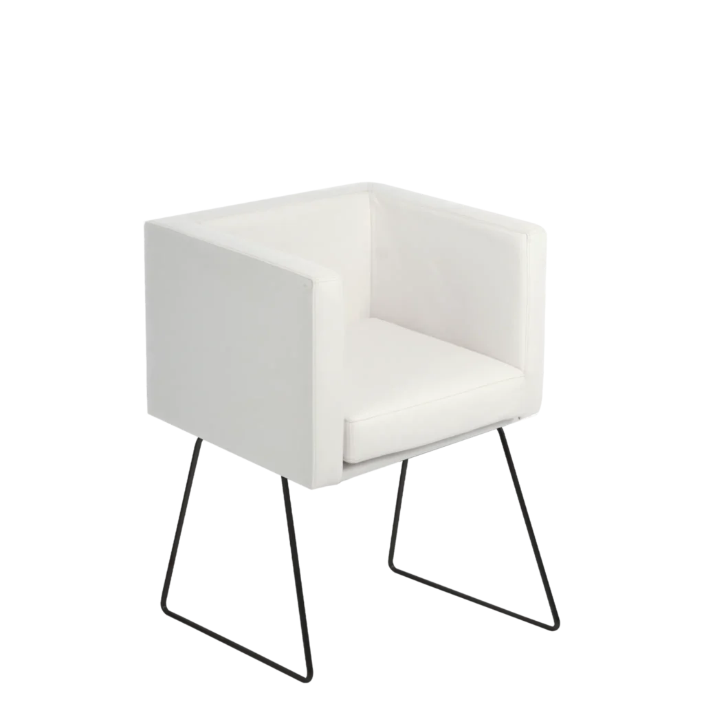 Bolivia Box Chair - Skid Legs, Vinyl Seat