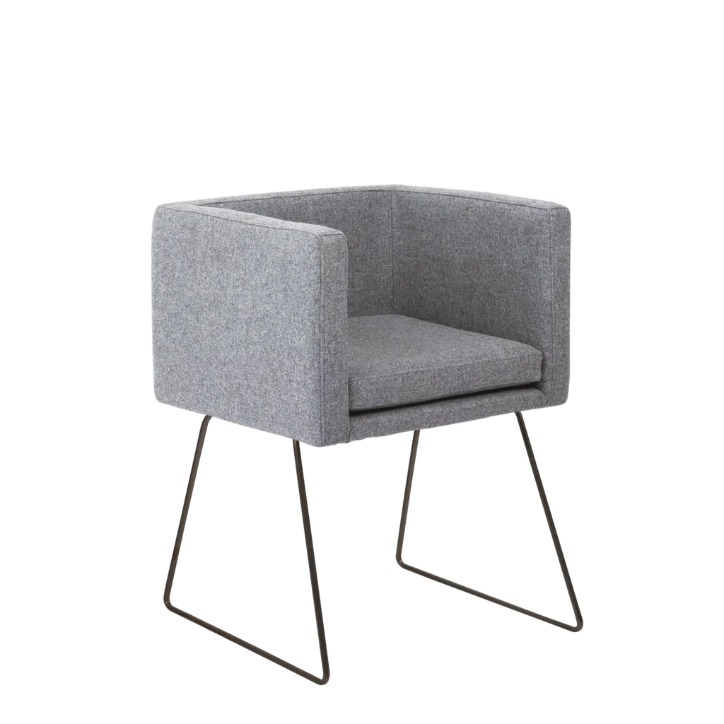 Bolivia Box Chair - Skid Legs, Wool Seat