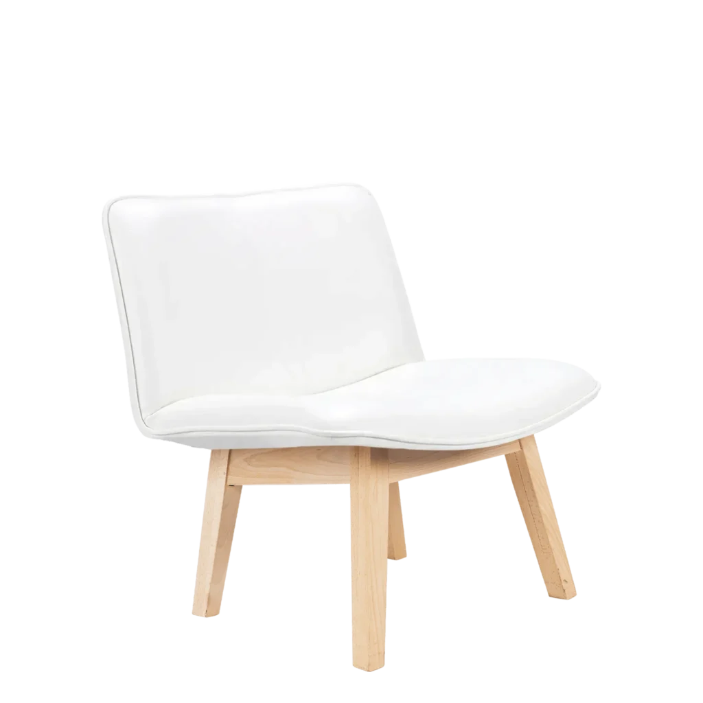 Wave Chair - Wooden Legs, Vinyl Seat