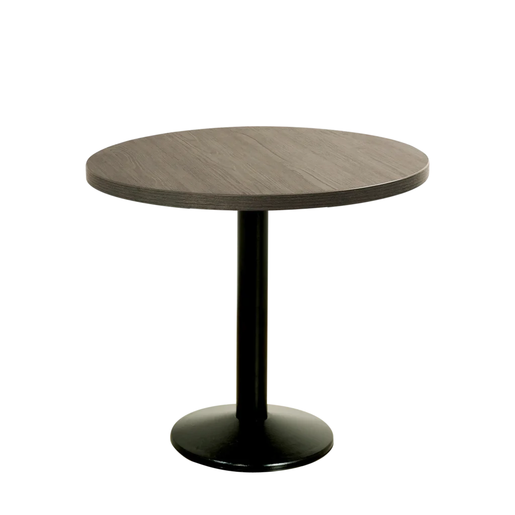 Milan Black Base Bistro Table - Premium Wooden Top