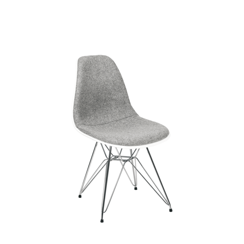 Eiffel Chair - Chrome Legs Padded Wool Seat