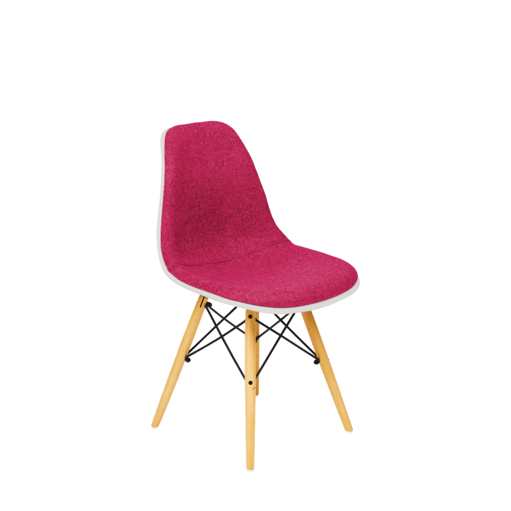 Eiffel Chair - Wooden Legs Padded Wool Seat