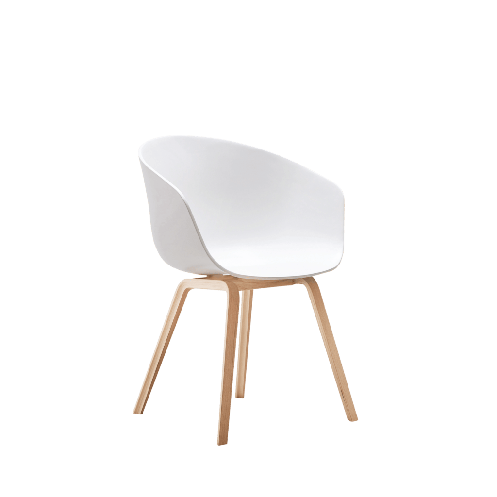 Equator Chair - White Polymer Seat Wooden Legs