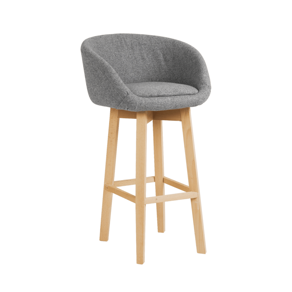 Windsor Stool - Wooden Legs, Wool Seat