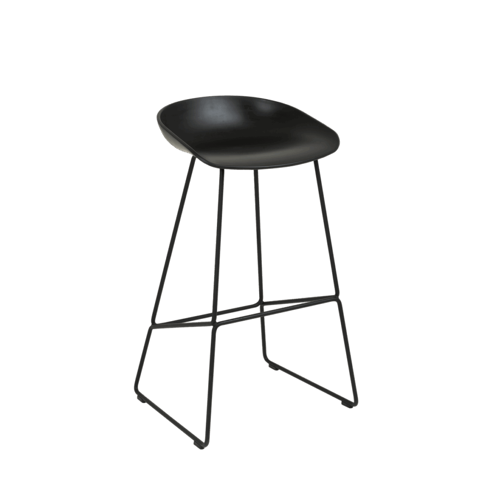 Equator Stool Black - Black Skid Legs