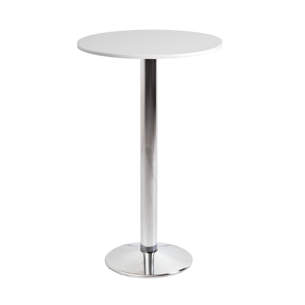 Milan Chrome Base Bar Table - Wooden Top