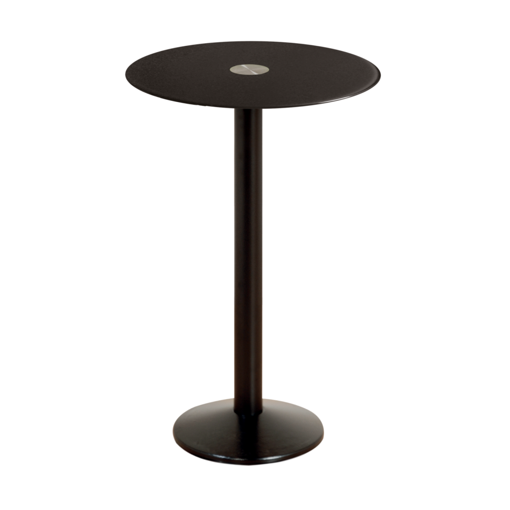 Milan Black Base Bar Table - Glass Top