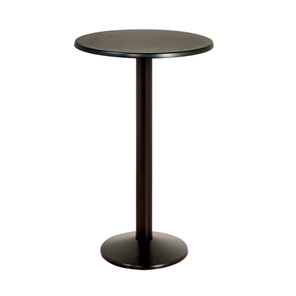 Milan Black Base Bar Table - Wooden Top