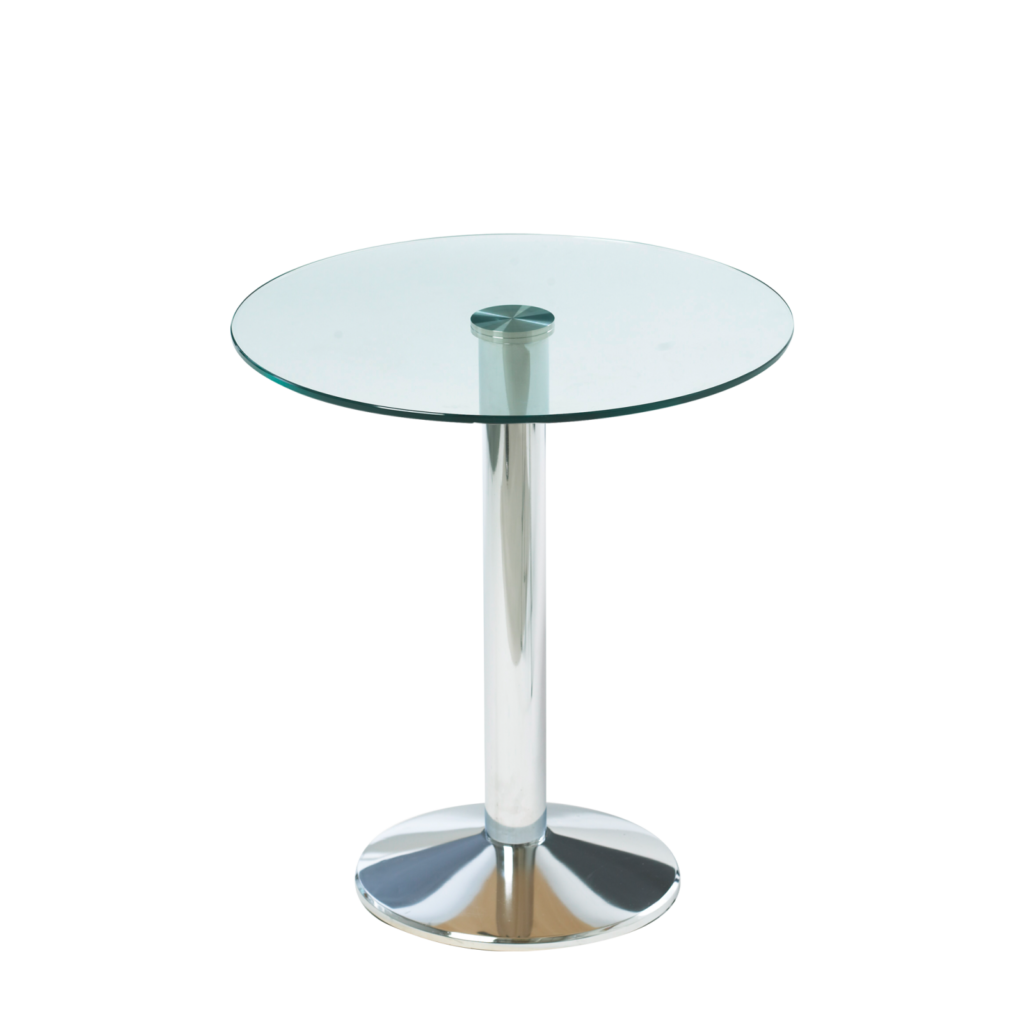 Milan Bistro Table - Glass Top Chrome Base
