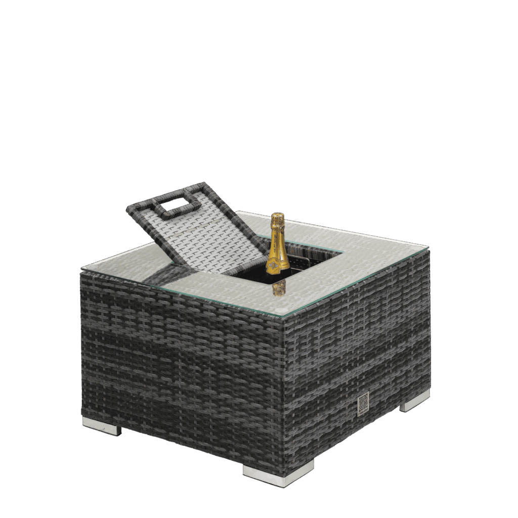 Rattan Coffee Table with Ice Bucket
